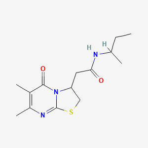molecular formula C14H21N3O2S B2701928 N-(butan-2-yl)-2-{6,7-dimethyl-5-oxo-2H,3H,5H-[1,3]thiazolo[3,2-a]pyrimidin-3-yl}acetamide CAS No. 953214-83-0