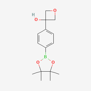 molecular formula C15H21BO4 B2701940 3-[4-(4,4,5,5-Tetramethyl-1,3,2-dioxaborolan-2-yl)phenyl]-3-oxetanol CAS No. 1093878-29-5