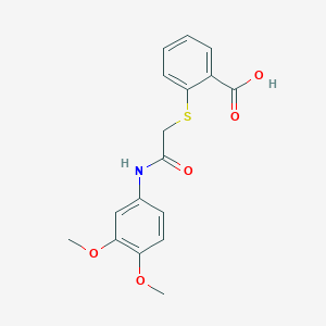 B2701953 2-({[(3,4-Dimethoxyphenyl)carbamoyl]methyl}sulfanyl)benzoic acid CAS No. 440347-44-4