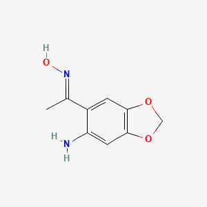 molecular formula C9H10N2O3 B2701955 6-[1-(hydroxyimino)ethyl]-2H-1,3-benzodioxol-5-amine CAS No. 157593-00-5