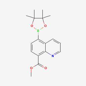 molecular formula C17H20BNO4 B2701958 甲基-5-(4,4,5,5-四甲基-1,3,2-二氧杂硼杂环戊-2-基)喹啉-8-甲酸酯 CAS No. 1627722-90-0