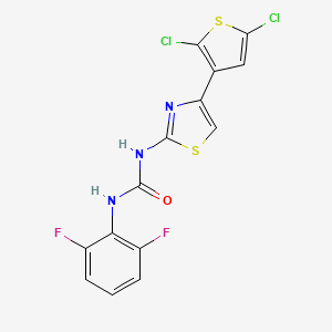 molecular formula C14H7Cl2F2N3OS2 B2701962 1-(4-(2,5-二氯噻吩-3-基)噻唑-2-基)-3-(2,6-二氟苯基)脲 CAS No. 1203274-93-4