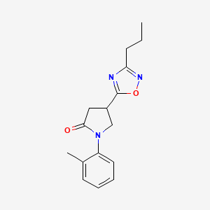 molecular formula C16H19N3O2 B2701965 4-(3-Propyl-1,2,4-oxadiazol-5-yl)-1-(o-tolyl)pyrrolidin-2-one CAS No. 1171948-82-5