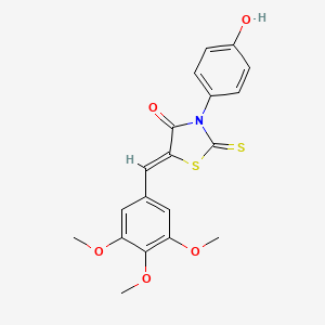 molecular formula C19H17NO5S2 B2701966 (Z)-3-(4-羟基苯基)-2-硫代-5-(3,4,5-三甲氧基苄基)噻唑烷-4-酮 CAS No. 306323-49-9
