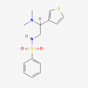 molecular formula C14H18N2O2S2 B2701969 N-(2-(dimethylamino)-2-(thiophen-3-yl)ethyl)benzenesulfonamide CAS No. 946304-05-8