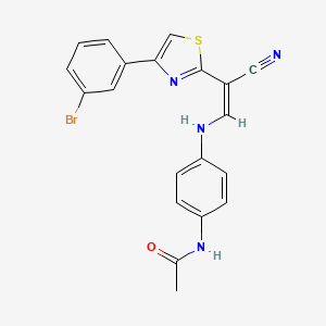 molecular formula C20H15BrN4OS B2701973 (Z)-N-(4-((2-(4-(3-bromophenyl)thiazol-2-yl)-2-cyanovinyl)amino)phenyl)acetamide CAS No. 1321960-91-1