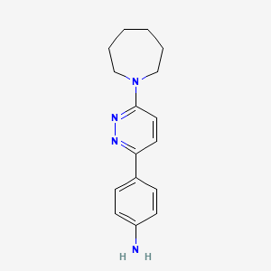 molecular formula C16H20N4 B2701976 4-(6-(Azepan-1-yl)pyridazin-3-yl)aniline CAS No. 1216128-43-6