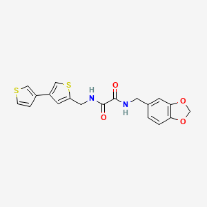 molecular formula C19H16N2O4S2 B2701980 N'-[(2H-1,3-benzodioxol-5-yl)methyl]-N-({[3,3'-bithiophene]-5-yl}methyl)ethanediamide CAS No. 2380070-54-0
