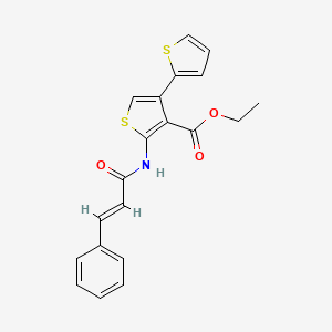 molecular formula C20H17NO3S2 B2701993 ETHYL 5'-[(2E)-3-PHENYLPROP-2-ENAMIDO]-[2,3'-BITHIOPHENE]-4'-CARBOXYLATE CAS No. 683780-31-6