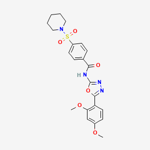 molecular formula C22H24N4O6S B2702001 N-[5-(2,4-dimethoxyphenyl)-1,3,4-oxadiazol-2-yl]-4-(piperidine-1-sulfonyl)benzamide CAS No. 533870-27-8