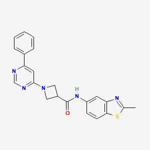 molecular formula C22H19N5OS B2702012 N-(2-methyl-1,3-benzothiazol-5-yl)-1-(6-phenylpyrimidin-4-yl)azetidine-3-carboxamide CAS No. 2034285-96-4