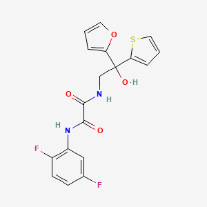 molecular formula C18H14F2N2O4S B2702014 N'-(2,5-difluorophenyl)-N-[2-(furan-2-yl)-2-hydroxy-2-(thiophen-2-yl)ethyl]ethanediamide CAS No. 1903167-09-8