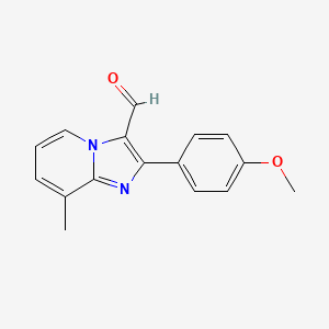 molecular formula C16H14N2O2 B2702017 2-(4-Methoxyphenyl)-8-methylimidazo[1,2-a]pyridine-3-carbaldehyde CAS No. 820245-78-1