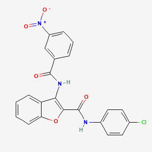 molecular formula C22H14ClN3O5 B2702018 N-(4-氯苯基)-3-(3-硝基苯甲酰胺)苯并呋喃-2-甲酰胺 CAS No. 887894-30-6