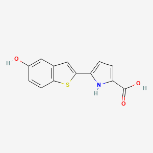 molecular formula C13H9NO3S B2702019 5-(5-Hydroxybenzo[b]thiophen-2-yl)-1H-pyrrole-2-carboxylic acid CAS No. 1897826-70-8