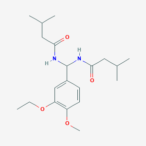 molecular formula C20H32N2O4 B2702033 N-[(3-ethoxy-4-methoxyphenyl)(3-methylbutanamido)methyl]-3-methylbutanamide CAS No. 618860-90-5