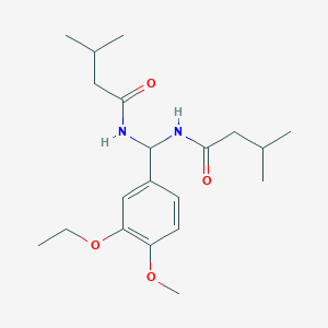 molecular formula C20H32N2O4 B2702033 N-[(3-ethoxy-4-methoxyphenyl)-(3-methylbutanoylamino)methyl]-3-methylbutanamide CAS No. 618860-90-5