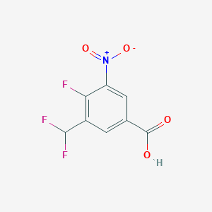 molecular formula C8H4F3NO4 B2702034 3-(Difluoromethyl)-4-fluoro-5-nitrobenzoic acid CAS No. 2092138-51-5