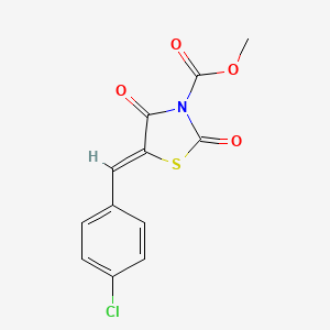 B2702051 Methyl (5Z)-5-[(4-chlorophenyl)methylidene]-2,4-dioxo-1,3-thiazolidine-3-carboxylate CAS No. 181465-11-2