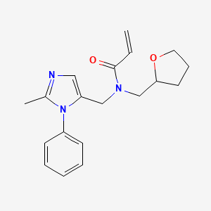molecular formula C19H23N3O2 B2702056 N-[(2-Methyl-3-phenylimidazol-4-yl)methyl]-N-(oxolan-2-ylmethyl)prop-2-enamide CAS No. 2411276-78-1