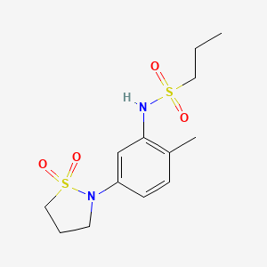 molecular formula C13H20N2O4S2 B2702076 N-(5-(1,1-dioxidoisothiazolidin-2-yl)-2-methylphenyl)propane-1-sulfonamide CAS No. 941886-11-9