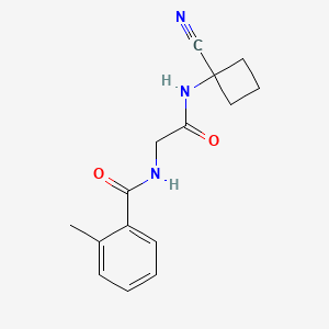 molecular formula C15H17N3O2 B2702119 N-[2-[(1-Cyanocyclobutyl)amino]-2-oxoethyl]-2-methylbenzamide CAS No. 1645542-89-7