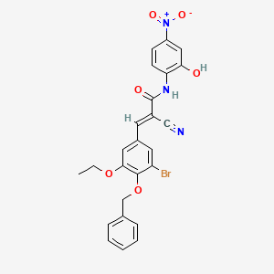 B2702141 (E)-3-(3-bromo-5-ethoxy-4-phenylmethoxyphenyl)-2-cyano-N-(2-hydroxy-4-nitrophenyl)prop-2-enamide CAS No. 380478-04-6