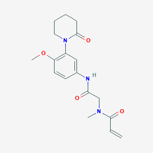 molecular formula C18H23N3O4 B2702153 N-[2-[4-Methoxy-3-(2-oxopiperidin-1-yl)anilino]-2-oxoethyl]-N-methylprop-2-enamide CAS No. 2200646-76-8