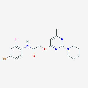 molecular formula C18H20BrFN4O2 B2702154 N-(4-bromo-2-fluorophenyl)-2-{[6-methyl-2-(piperidin-1-yl)pyrimidin-4-yl]oxy}acetamide CAS No. 1226449-86-0