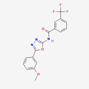 molecular formula C17H12F3N3O3 B2702173 N-[5-(3-methoxyphenyl)-1,3,4-oxadiazol-2-yl]-3-(trifluoromethyl)benzamide CAS No. 941997-61-1