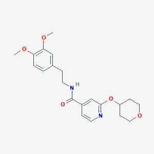 molecular formula C21H26N2O5 B2702186 N-[2-(3,4-dimethoxyphenyl)ethyl]-2-(oxan-4-yloxy)pyridine-4-carboxamide CAS No. 2034621-59-3