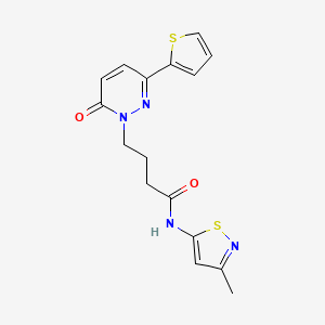 molecular formula C16H16N4O2S2 B2702227 N-(3-methylisothiazol-5-yl)-4-(6-oxo-3-(thiophen-2-yl)pyridazin-1(6H)-yl)butanamide CAS No. 1251674-91-5