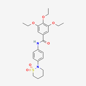 molecular formula C23H30N2O6S B2702231 N-(4-(1,1-dioxido-1,2-thiazinan-2-yl)phenyl)-3,4,5-triethoxybenzamide CAS No. 899979-78-3