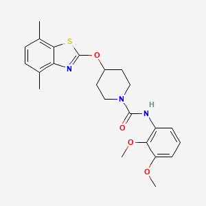 molecular formula C23H27N3O4S B2702266 N-(2,3-dimethoxyphenyl)-4-[(4,7-dimethyl-1,3-benzothiazol-2-yl)oxy]piperidine-1-carboxamide CAS No. 1286725-10-7