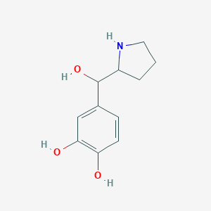 molecular formula C11H15NO3 B027023 4-(Hydroxy(pyrrolidin-2-yl)methyl)benzene-1,2-diol CAS No. 108930-01-4