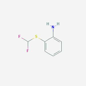 molecular formula C7H7F2NS B2702301 2-[(Difluoromethyl)sulfanyl]aniline CAS No. 24933-58-2