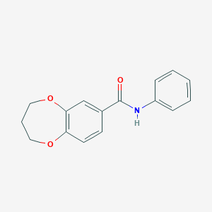 molecular formula C16H15NO3 B2702339 N-phenyl-3,4-dihydro-2H-1,5-benzodioxepine-7-carboxamide CAS No. 712271-19-7