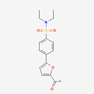molecular formula C15H17NO4S B2702353 N,N-diethyl-4-(5-formylfuran-2-yl)benzene-1-sulfonamide CAS No. 554405-21-9