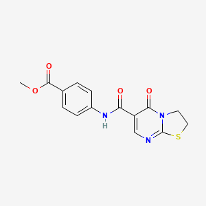 molecular formula C15H13N3O4S B2702362 methyl 4-{5-oxo-2H,3H,5H-[1,3]thiazolo[3,2-a]pyrimidine-6-amido}benzoate CAS No. 532965-50-7