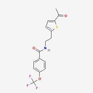 molecular formula C16H14F3NO3S B2702377 N-(2-(5-acetylthiophen-2-yl)ethyl)-4-(trifluoromethoxy)benzamide CAS No. 2034339-66-5