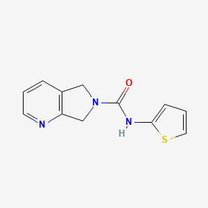 molecular formula C12H11N3OS B2702387 N-(thiophen-2-yl)-5H,6H,7H-pyrrolo[3,4-b]pyridine-6-carboxamide CAS No. 2310103-25-2