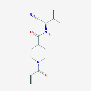 molecular formula C14H21N3O2 B2702403 N-[(1R)-1-Cyano-2-methylpropyl]-1-prop-2-enoylpiperidine-4-carboxamide CAS No. 2361585-53-5