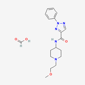 molecular formula C18H25N5O4 B2702404 N-(1-(2-methoxyethyl)piperidin-4-yl)-2-phenyl-2H-1,2,3-triazole-4-carboxamide formate CAS No. 1421530-03-1