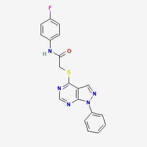 molecular formula C19H14FN5OS B2702407 N-(4-fluorophenyl)-2-((1-phenyl-1H-pyrazolo[3,4-d]pyrimidin-4-yl)thio)acetamide CAS No. 483293-79-4