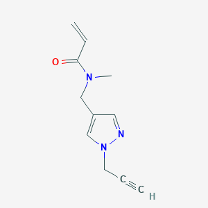 molecular formula C11H13N3O B2702440 N-Methyl-N-[(1-prop-2-ynylpyrazol-4-yl)methyl]prop-2-enamide CAS No. 2411299-26-6