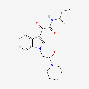 molecular formula C21H27N3O3 B2702461 N-(sec-butyl)-2-oxo-2-(1-(2-oxo-2-(piperidin-1-yl)ethyl)-1H-indol-3-yl)acetamide CAS No. 872860-98-5