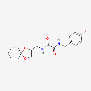 molecular formula C18H23FN2O4 B2702487 N1-(1,4-dioxaspiro[4.5]decan-2-ylmethyl)-N2-(4-fluorobenzyl)oxalamide CAS No. 899957-92-7