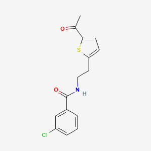 molecular formula C15H14ClNO2S B2702497 N-(2-(5-acetylthiophen-2-yl)ethyl)-3-chlorobenzamide CAS No. 2034492-88-9