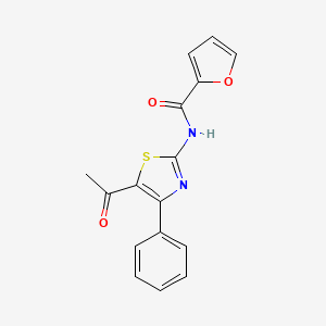 molecular formula C16H12N2O3S B2702503 N-(5-acetyl-4-phenyl-1,3-thiazol-2-yl)furan-2-carboxamide CAS No. 328539-76-0