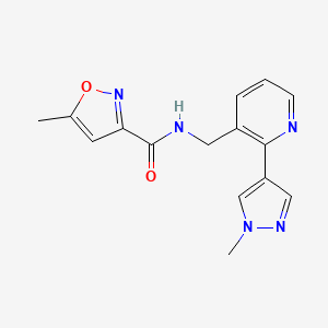 5-methyl-N-((2-(1-methyl-1H-pyrazol-4-yl)pyridin-3-yl)methyl)isoxazole-3-carboxamide